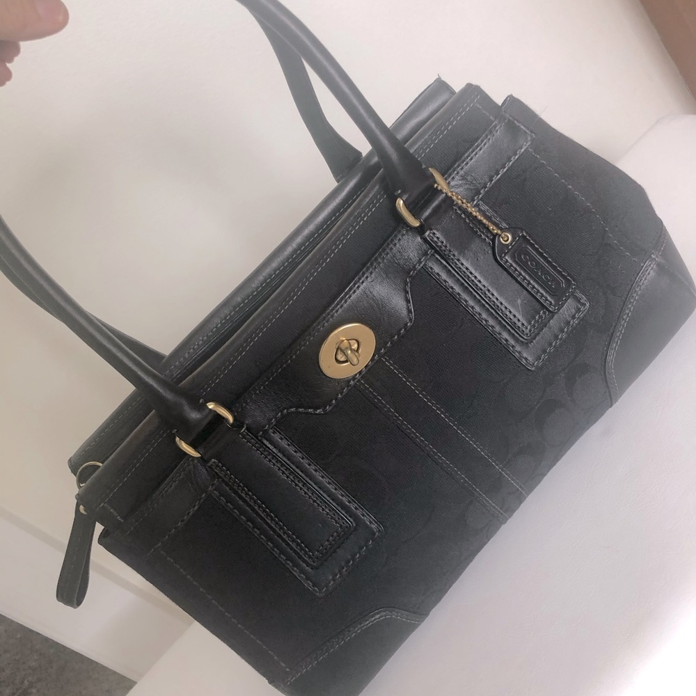 Coach leather logo bag